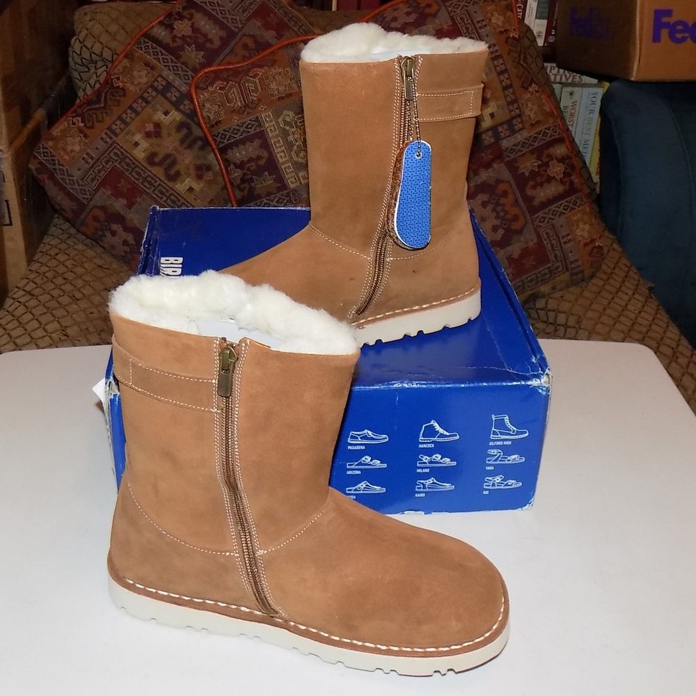 Birkenstock Women's Tan Suede Shearling-Lined Winter Boots - Picture 9 of 16